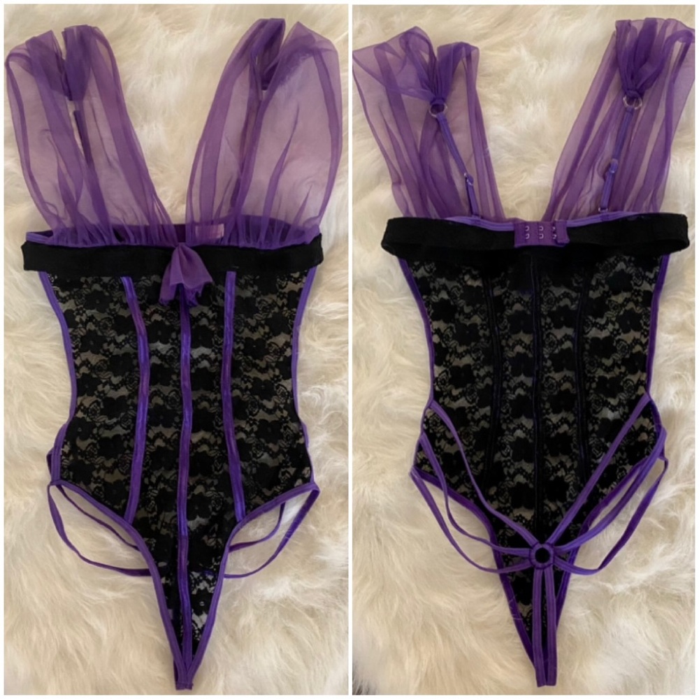 Shirley of Hollywood Purple and Black Chemise